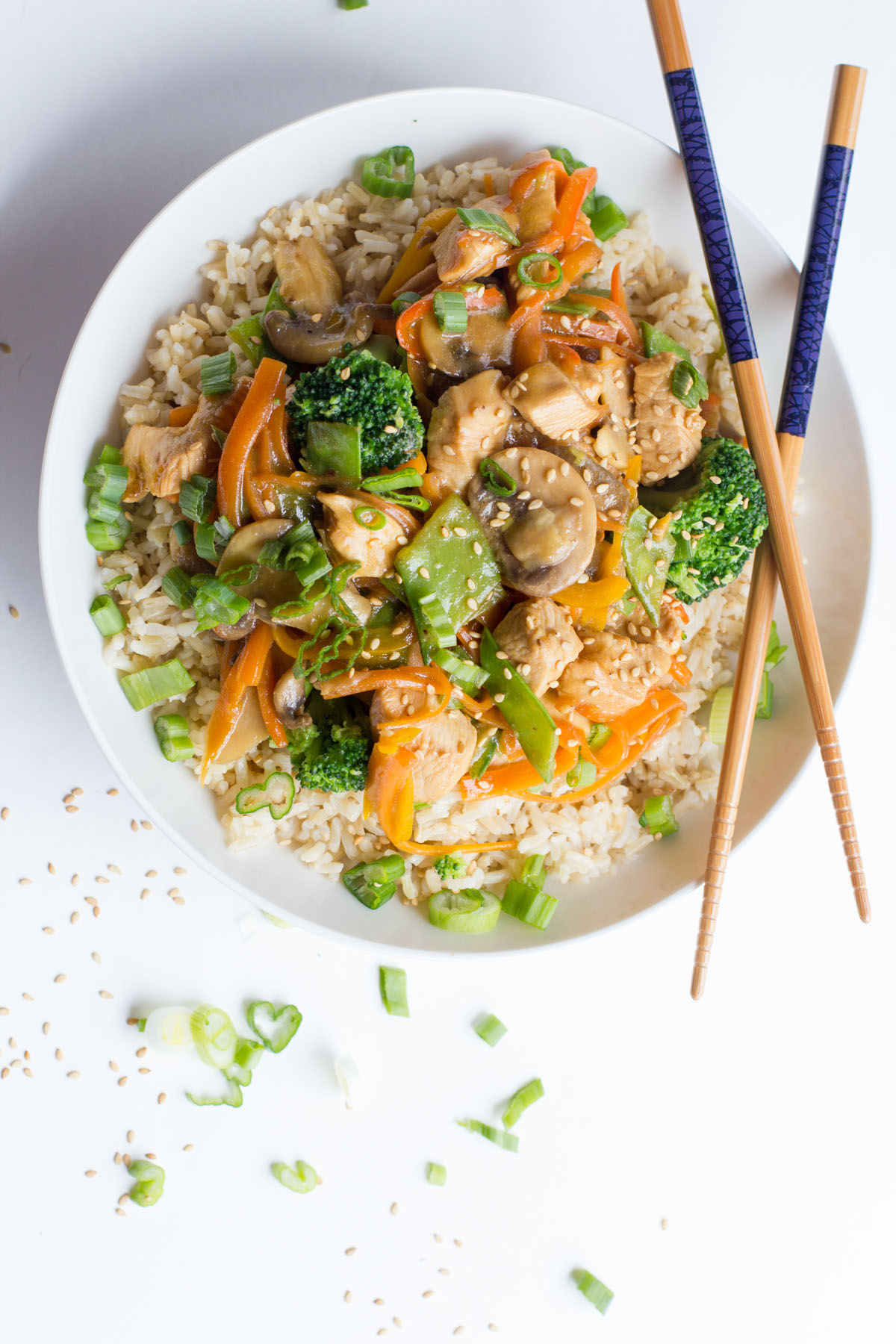 Stir Fry de Pollo Salmón con Mostaza y Miel