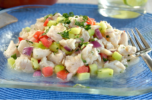 Ceviche de Pescado Salmón con mostaza y miel